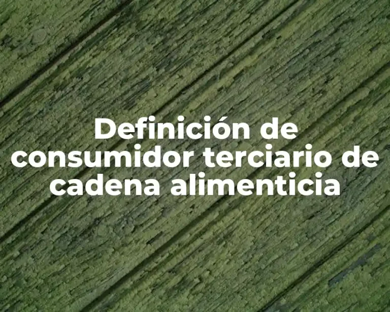 Definición de consumidor terciario de cadena alimenticia