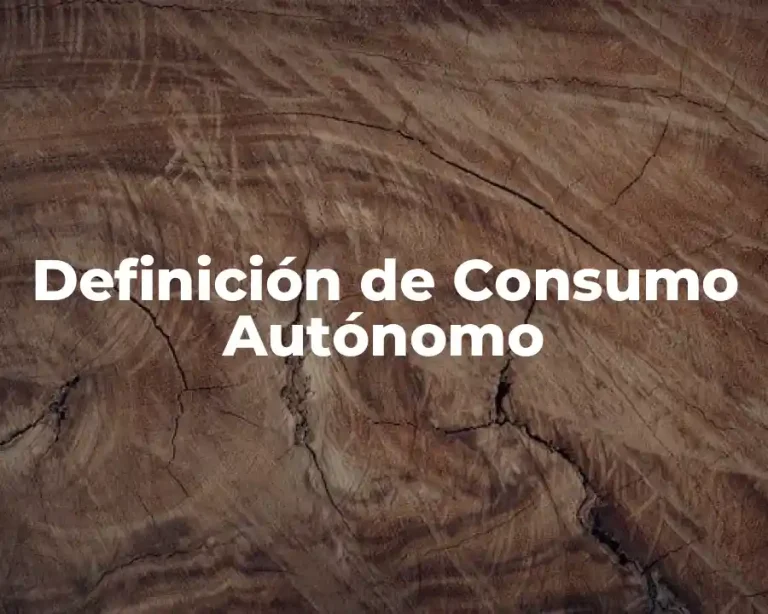 Definición de Consumo Autónomo