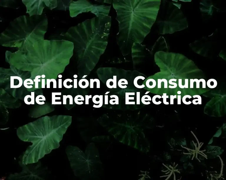 Definición de Consumo de Energía Eléctrica