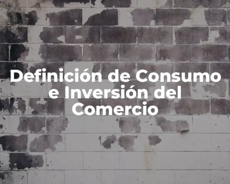 Definición de Consumo e Inversión del Comercio