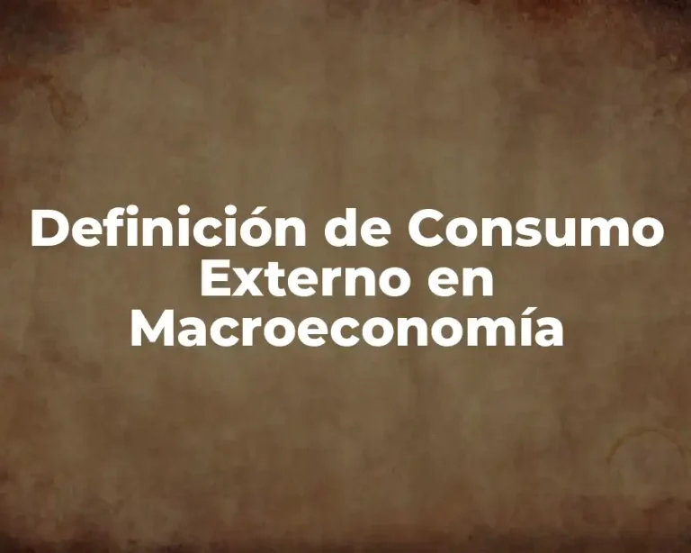 Definición de Consumo Externo en Macroeconomía