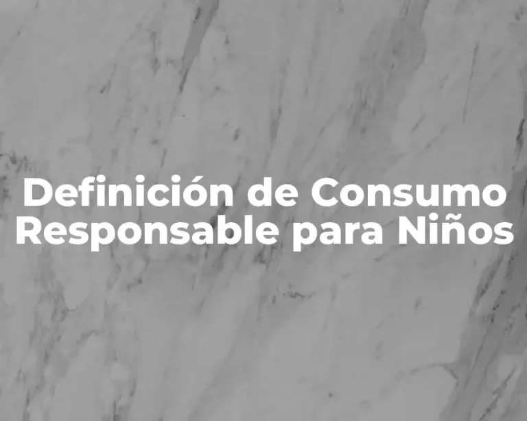 Definición de Consumo Responsable para Niños