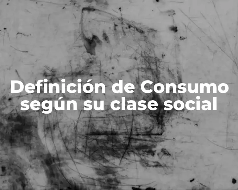 Definición de Consumo según su clase social