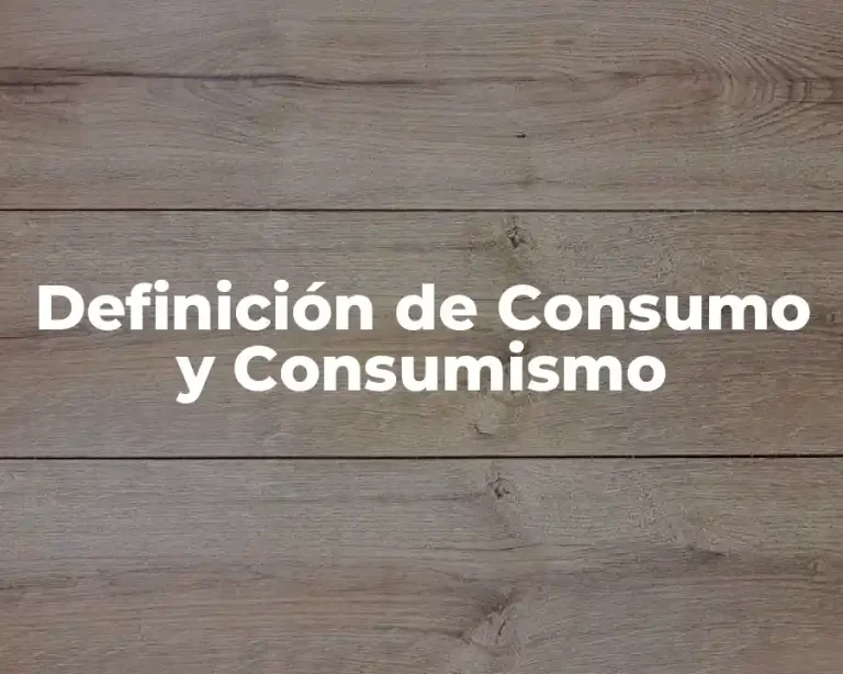 Definición de Consumo y Consumismo