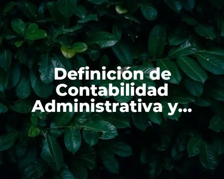 Definición de Contabilidad Administrativa y Financiera