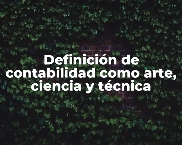 Definición de contabilidad como arte, ciencia y técnica