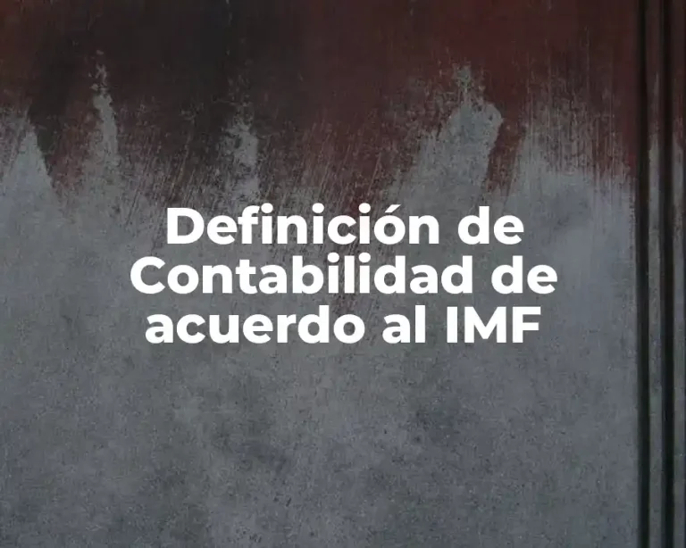 Definición de Contabilidad de acuerdo al IMF
