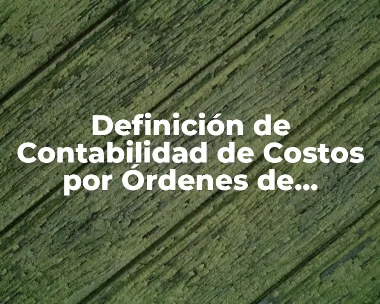 Definición de Contabilidad de Costos por Órdenes de Producción