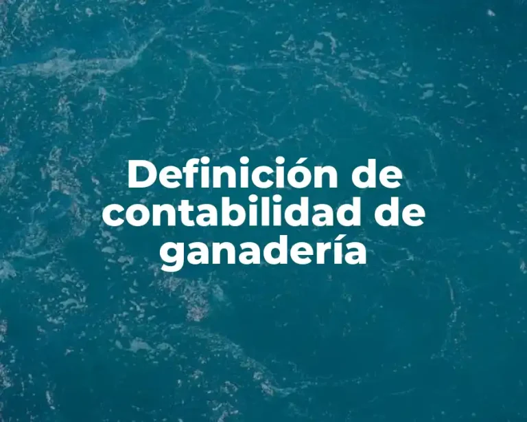 Definición de contabilidad de ganadería