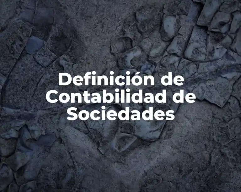 Definición de Contabilidad de Sociedades
