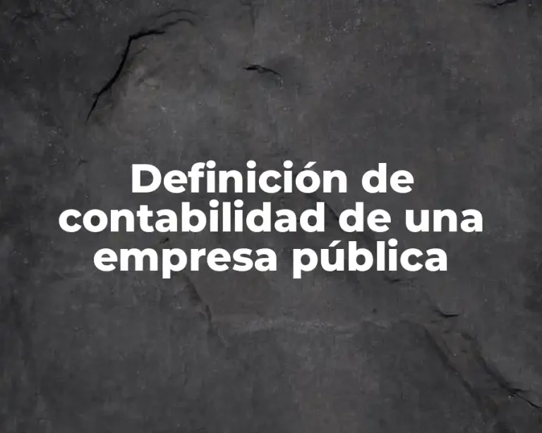 Definición de contabilidad de una empresa pública