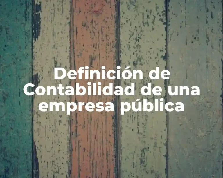 Definición de Contabilidad de una empresa pública