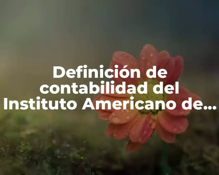 Definición de contabilidad del Instituto Americano de Contadores Públicos