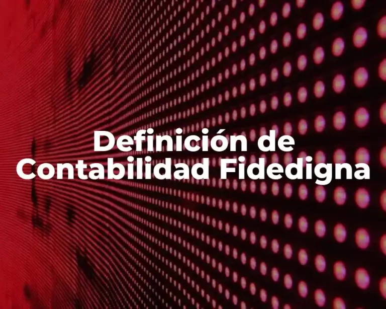 Definición de Contabilidad Fidedigna