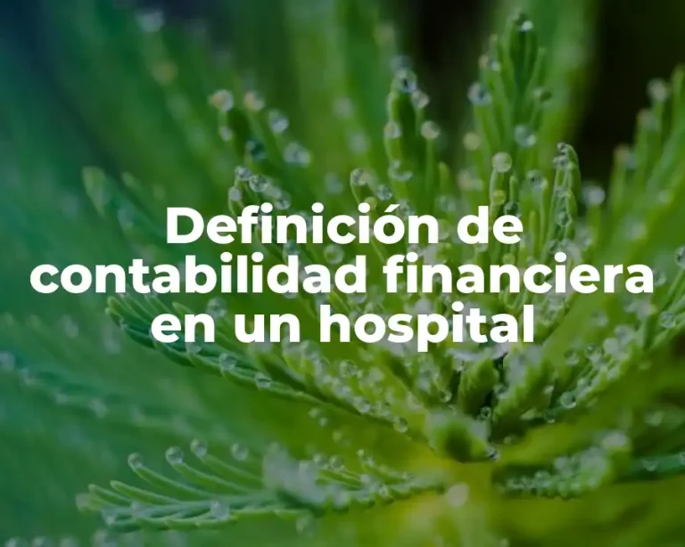 Definición de contabilidad financiera en un hospital