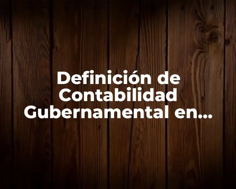 Definición de Contabilidad Gubernamental en Ecuador