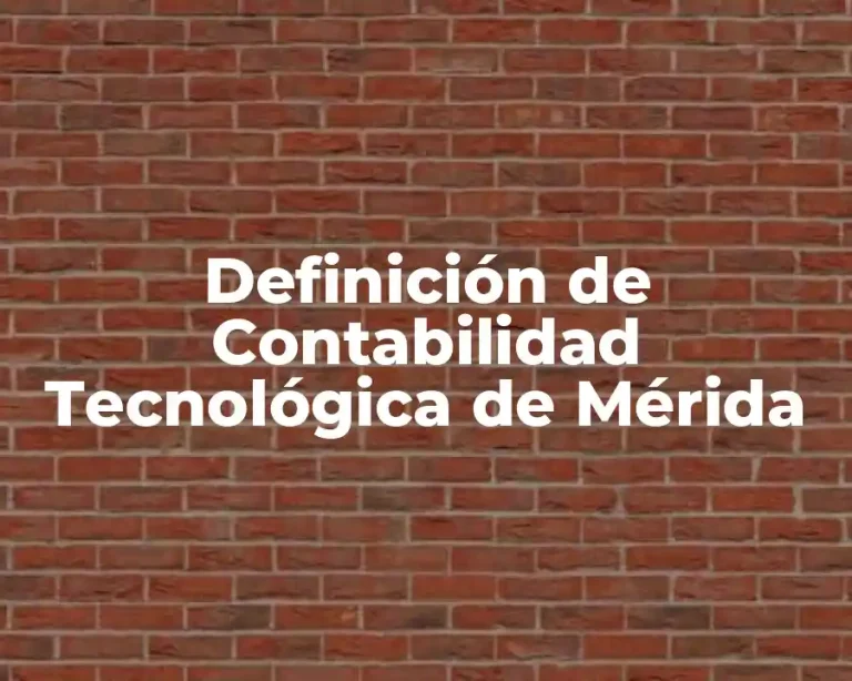 Definición de Contabilidad Tecnológica de Mérida