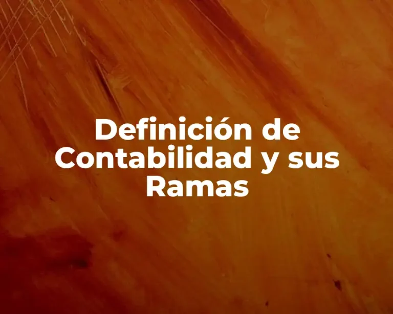 Definición de Contabilidad y sus Ramas