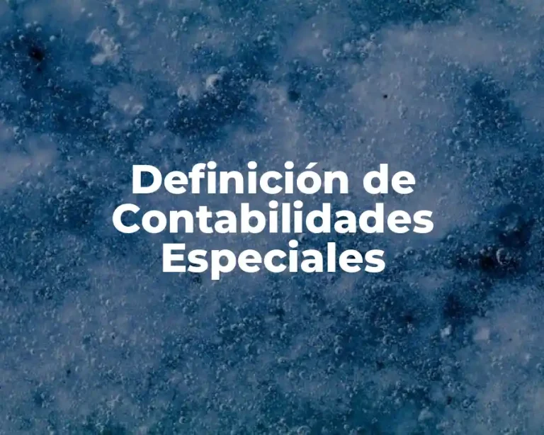 Definición de Contabilidades Especiales