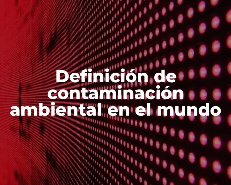 Definición de contaminación ambiental en el mundo