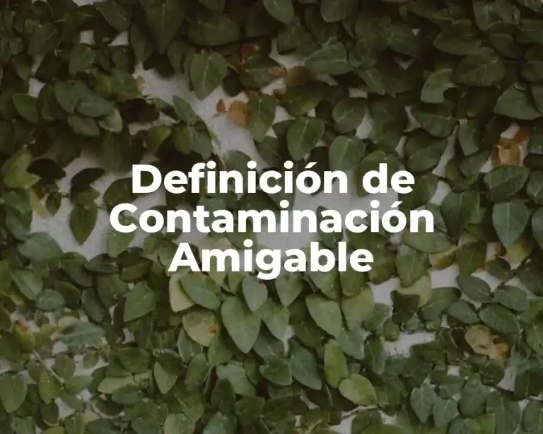 Definición de Contaminación Amigable