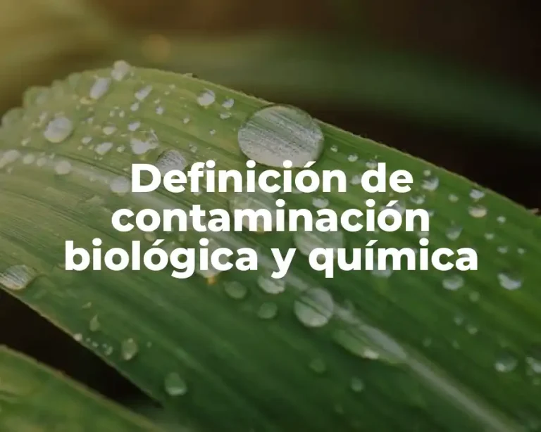Definición de contaminación biológica y química