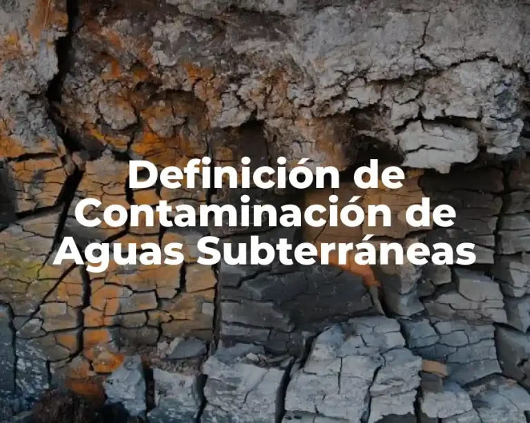 Definición de Contaminación de Aguas Subterráneas