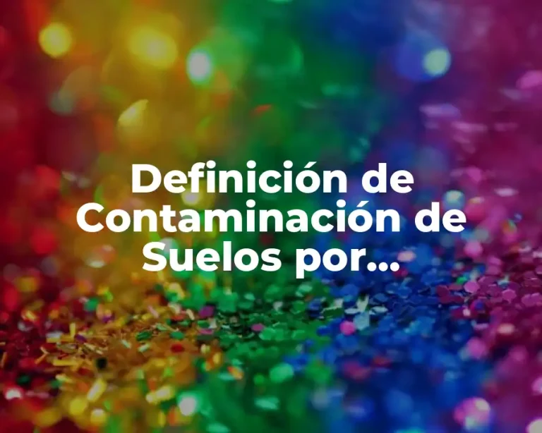 Definición de Contaminación de Suelos por Hidrocarburos
