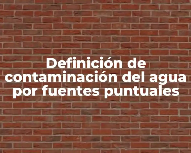 Definición de contaminación del agua por fuentes puntuales