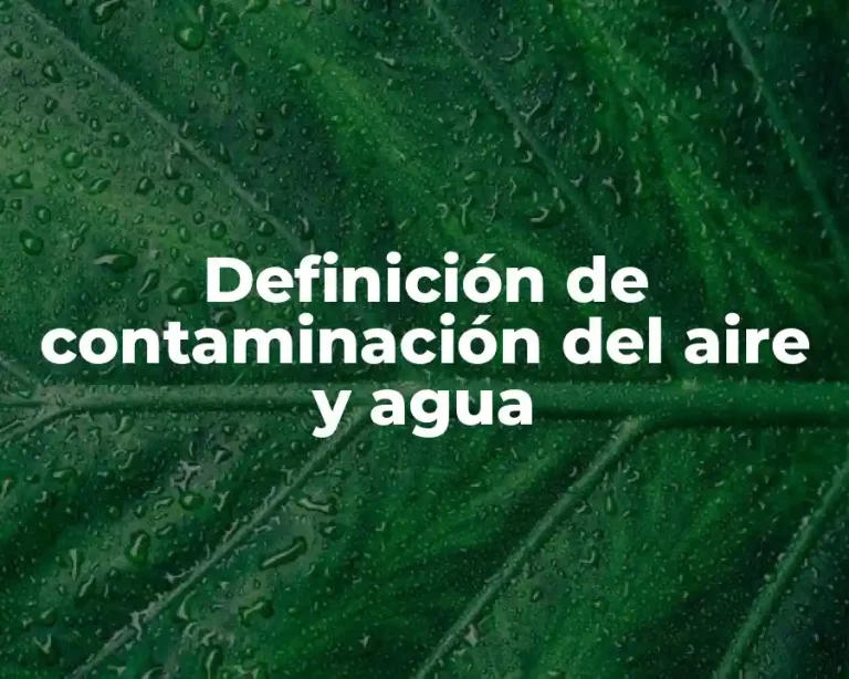 Definición de contaminación del aire y agua