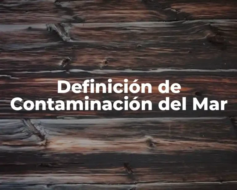 Definición de Contaminación del Mar