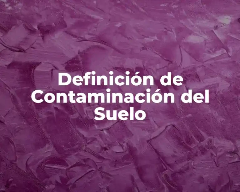 Definición de Contaminación del Suelo