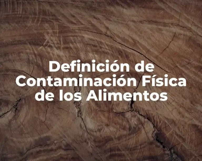 Definición de Contaminación Física de los Alimentos
