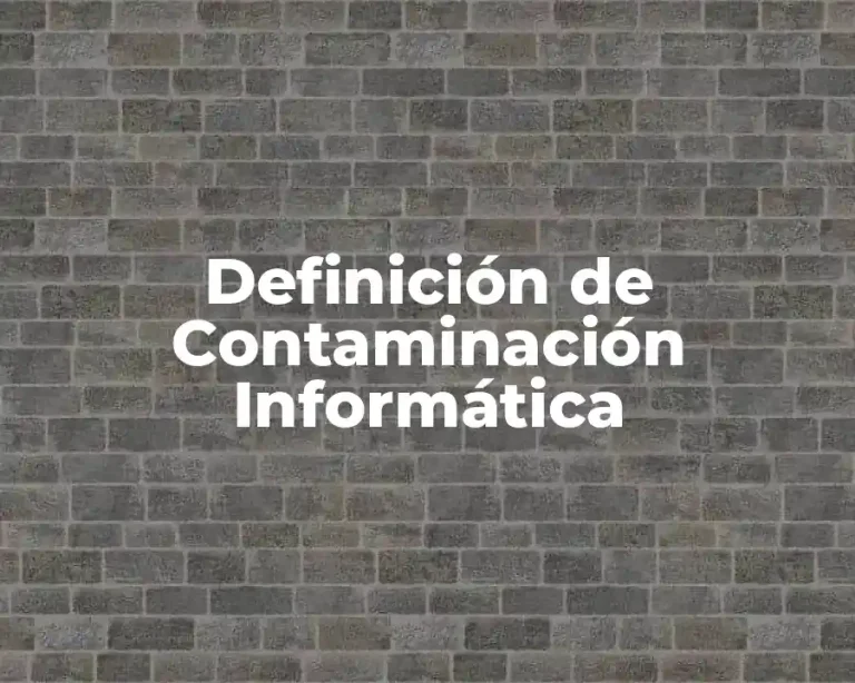 Definición de Contaminación Informática