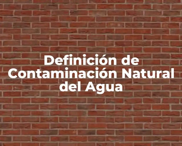 Definición de Contaminación Natural del Agua