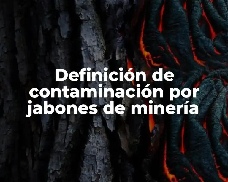 Definición de contaminación por jabones de minería