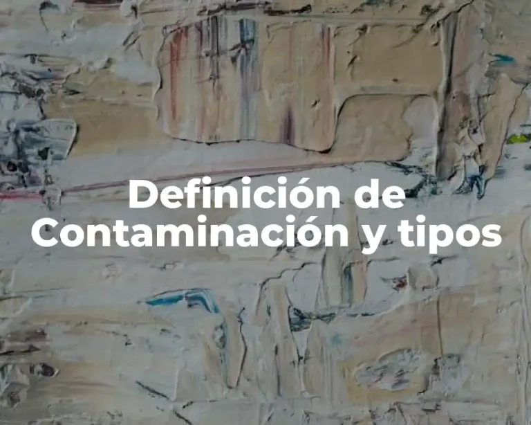 Definición de Contaminación y tipos