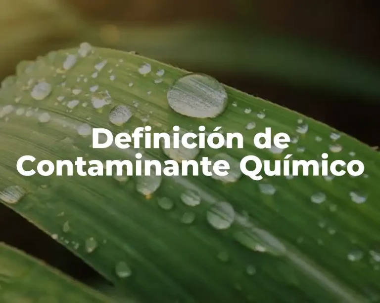 Definición de Contaminante Químico