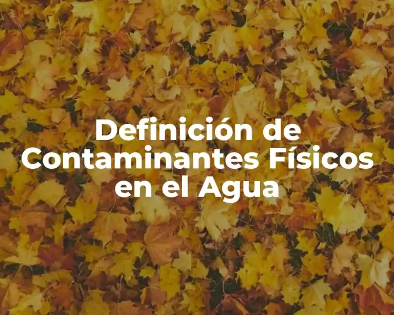 Definición de Contaminantes Físicos en el Agua