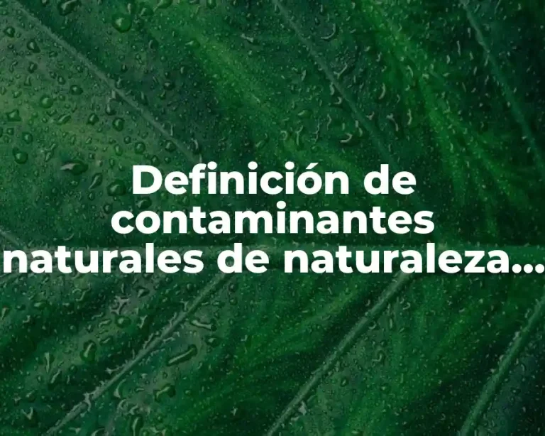 Definición de contaminantes naturales de naturaleza inorgánica como orgánica