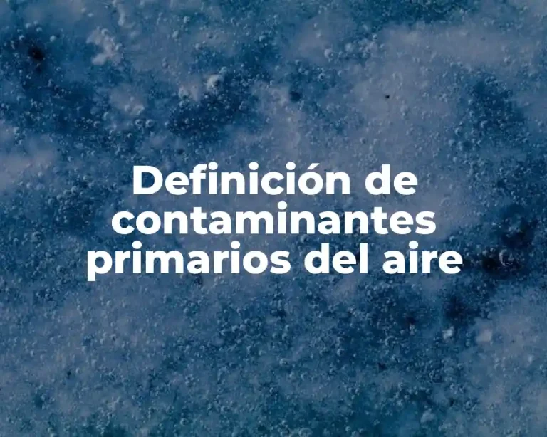 Definición de contaminantes primarios del aire