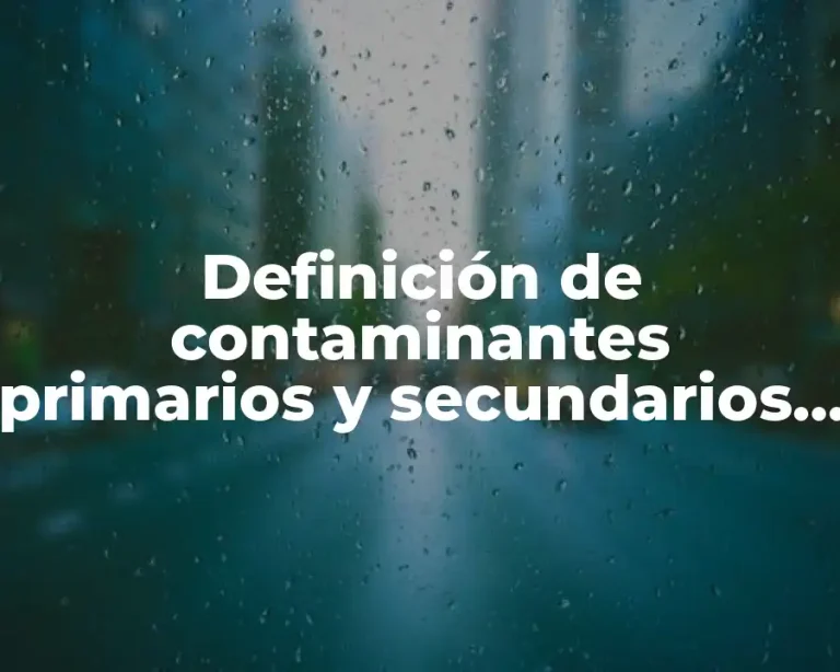 Definición de contaminantes primarios y secundarios del aire
