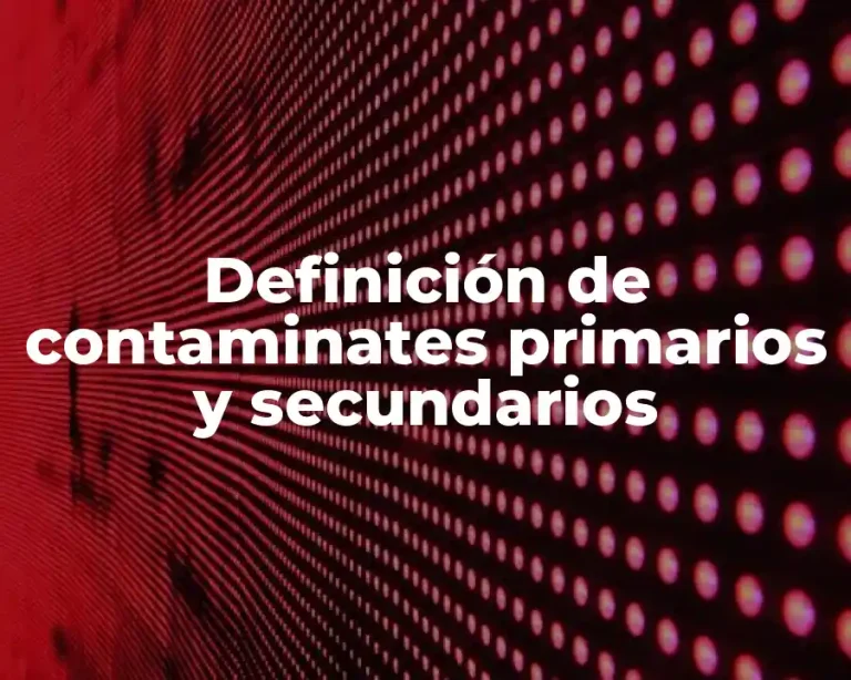 Definición de contaminates primarios y secundarios