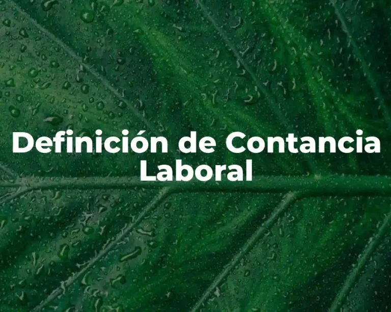 Definición de Contancia Laboral