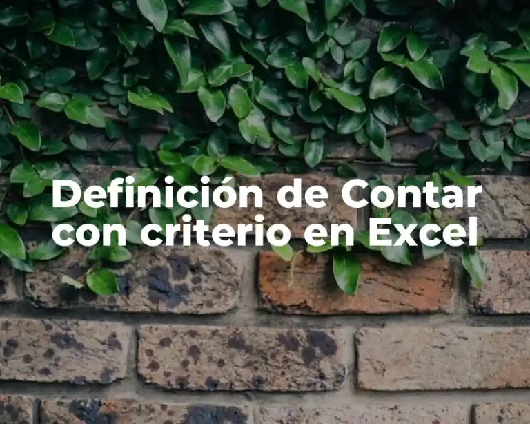 Definición de Contar con criterio en Excel