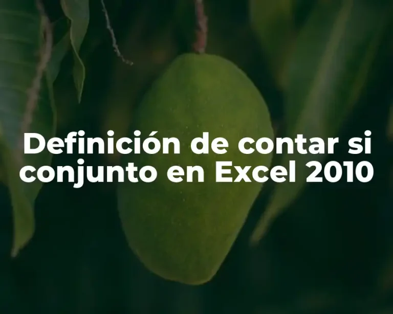 Definición de contar si conjunto en Excel 2010