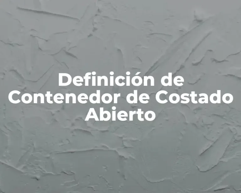Definición de Contenedor de Costado Abierto