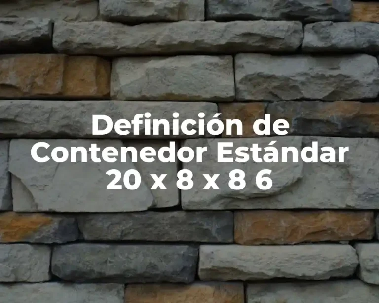 Definición de Contenedor Estándar 20 x 8 x 8 6