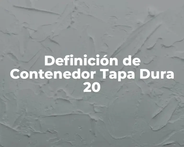 Definición de Contenedor Tapa Dura 20
