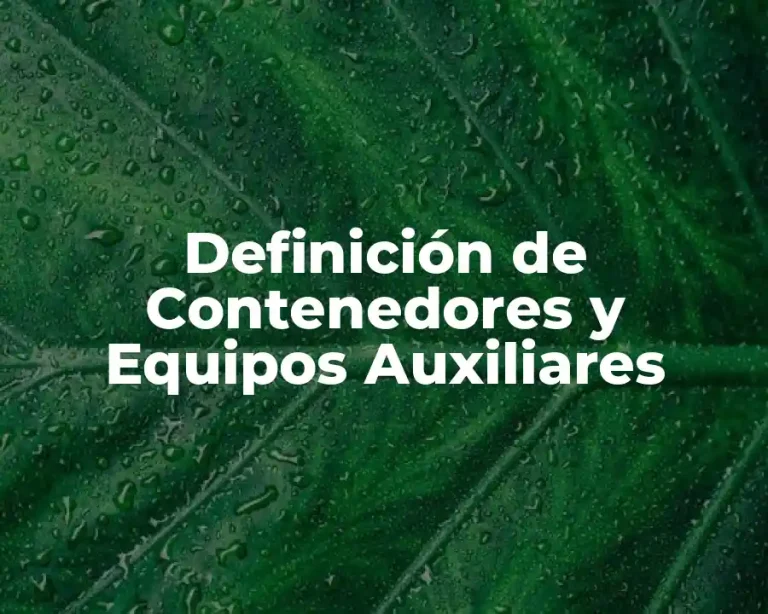 Definición de Contenedores y Equipos Auxiliares